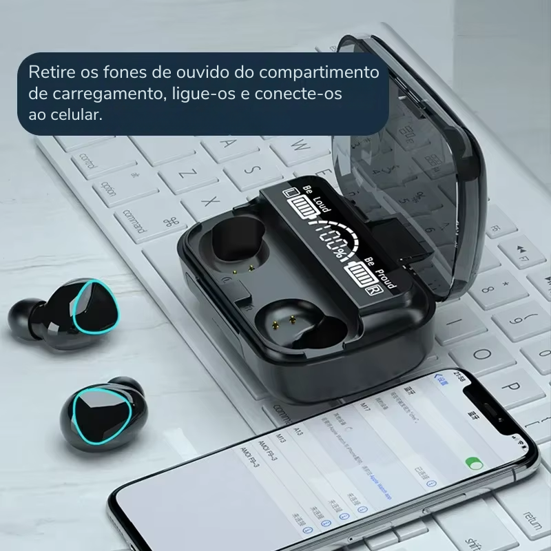 Fones de ouvido Bluetooth M10